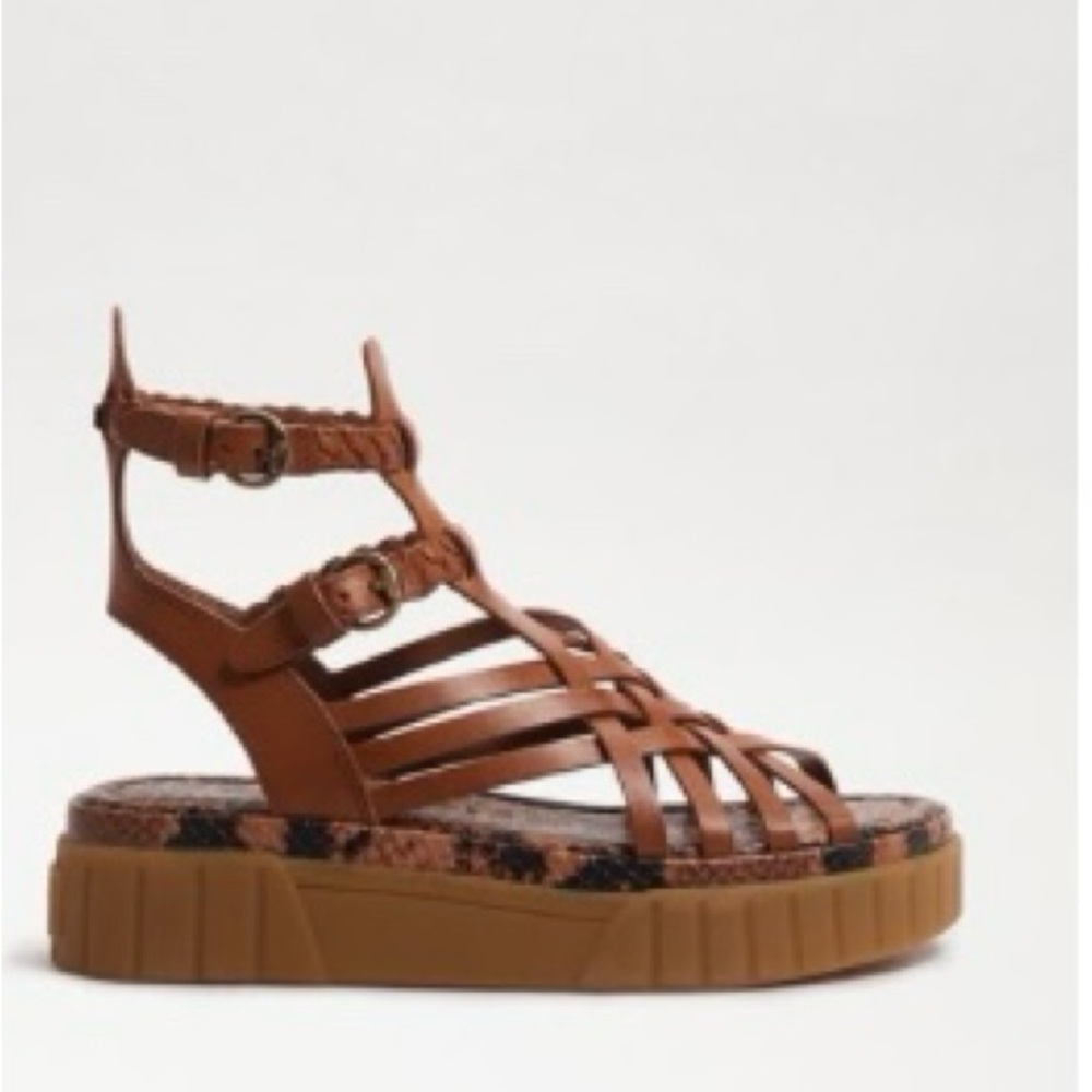 Sam Edelman Platform Gladiator Brown Sandals Out of stock online